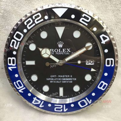 Rolex Batman Replica Wall Clock - Stainless Steel Black Face